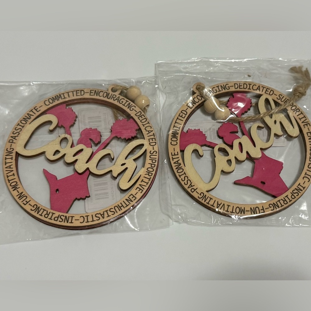Cheer Coach Wooden Ornaments